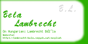 bela lambrecht business card